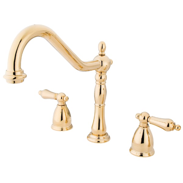Widespread Kitchen Faucet, Polished Brass